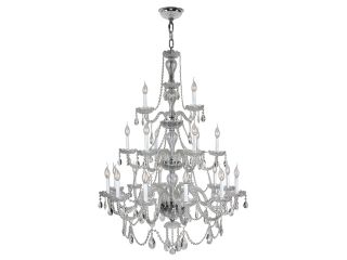 Provence Collection 21 light Chrome Finish and Clear Crystal Chandelier Three 3 Tier