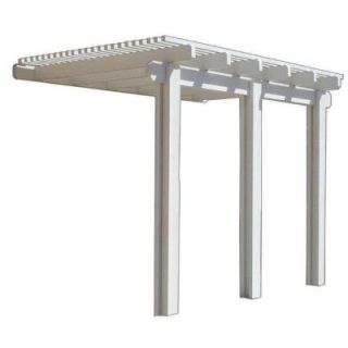 Four Seasons Building Products 14 ft. x 14 ft. White Aluminum Attached Open Lattice Patio Cover 1261006701414