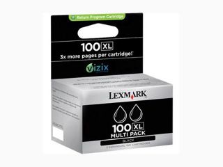 Lexmark 14N0683 100XL Black High Yield Return Program Ink Cartridge Twin Pack for S305, S405, S505, S605, S815, Pro205, Pro705