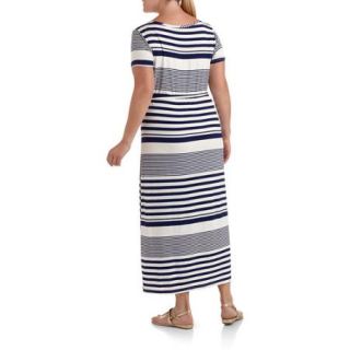 Aqua Blues Women's Plus Size Striped Cap Sleeve Dress