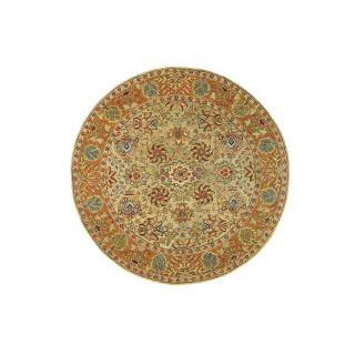 Safavieh Anatolia Green and Gold Round Indoor Tufted Area Rug (Common 4 x 4; Actual 48 in W x 48 in L x 0.33 ft Dia)