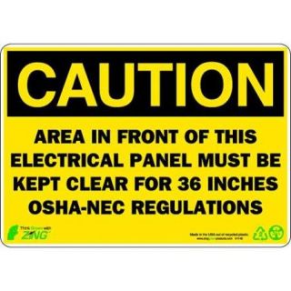 ZING 1145 Caution Sign, 7 x 10In, BK/YEL, ENG, Text