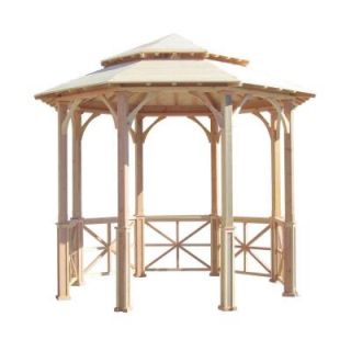 SamsGazebos 10 ft. Octagon English Cottage Garden Gazebo with Two Tiered Roof   Adjustable for an Uneven Patio 10 OCT E