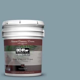 BEHR Premium Plus Ultra 5 gal. #BNC 18 Aqua Gray Eggshell Enamel Interior Paint 275405