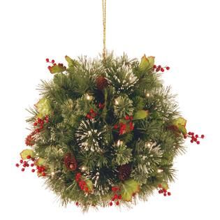 National Tree Company 16 Wintry Pine Kissing Ball with Battery