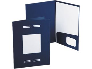 Oxford 10072 Imperial Series Laserview Business Portfolio, Cover Stock, Blue, 10/Pack
