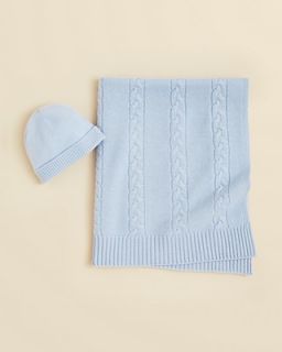 Bloomie's Infant Boys' Cable Knit Cashmere Blanket & Hat   Newborn