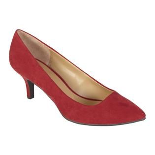 Attention Womens Dress Shoe Zoey   Faux Suede Red   Clothing, Shoes