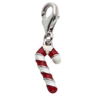 Charming Silver Inspirations Sterling Silver Candy Cane Dangle Charm