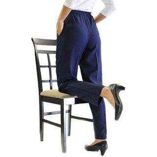 White Stag Women's Plus Size Bend 'n Easy Pull On Pants with Two On Seam Pockets, Available in Regular and Petite Lengths