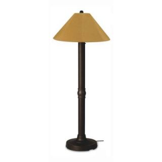 Patio Living Concepts Seaside 60 in. Outdoor Bronze Floor Lamp with Brass Shade 42627