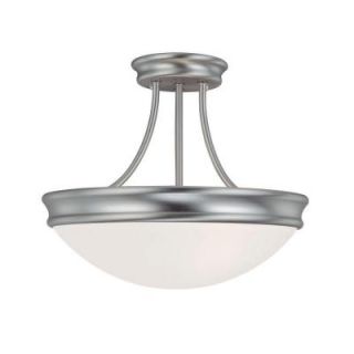 Filament Design 3 Light Matte Nickel Semi Flush Mount Light with White Glass CLI CPT203395655