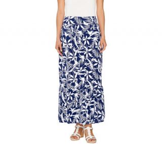 Denim & Co. Printed Jersey Skirt with Flounce —
