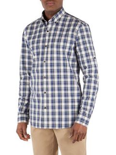 Gibson Check Tailored Fit Button Down Shirt Blue
