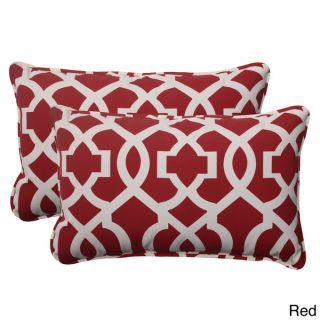 Pillow Perfect Outdoor New Geo Corded Rectangular Throw Pillow (Set of
