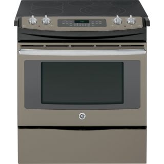 GE Smooth Surface 5 Element Slide In Convection Electric Range (Slate) (Common 30 in; Actual 31.25 in)