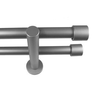 BCL Verona Double Curtain Rod, Pewter Finish, 86 inch to 120 inch, 5/8