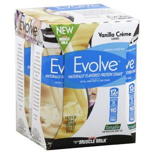 Milk Evolve Protein Shake, Vanilla Creme Flavored, 4   8.25 fl oz (244