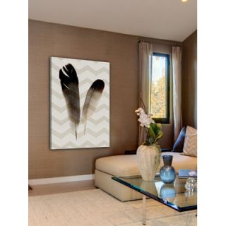 Zig Zag Feathers Painting Print on Wrapped Canvas by Marmont Hill