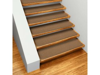 Set of 12 Skid resistant Carpet Stair Treads   Toffee Brown   8 In. X 23.5 In.