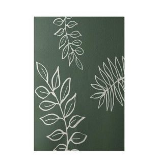 E By Design Decorative Floral Green/Ivory Area Rug