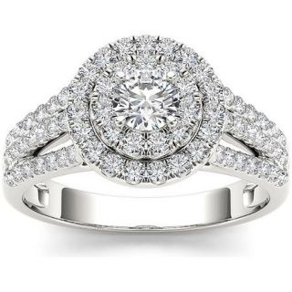 Imperial 1 Carat T.W. Diamond Double Halo 10kt White Gold Engagement Ring