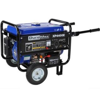 Duromax 4,400/3,500 Watt Gasoline Powered Electric Start Portable Generator with Wheel Kit   CARB Approved XP4400E CA