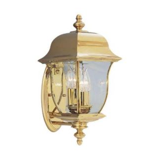 Designers Fountain Oak Harbor 3 Light Polished Brass Outdoor Wall Mount Lantern HC0255