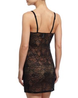 Cosabella Trenta Allover Lace Slip Dress, Black