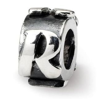 Sterling Silver Reflections Letter R Message Bead