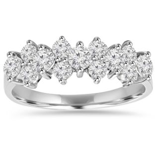 Annello 14k White Gold 3/4ct TDW Princess and Baguette Diamond Ring (H