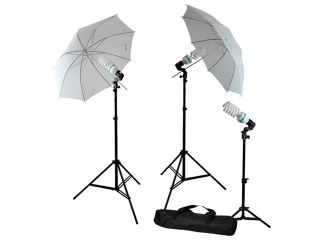 3 x Photography Video Photo Portrait Studio Umbrella Continuous Lighting Kit with 3 x Daylight Photo Bulb 6500K