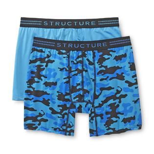 Structure Mens 2 Pairs Performance Sport Boxer Briefs   Camouflage
