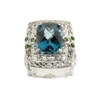 Dallas Prince Sterling Silver London Blue Topaz, Chrome Diopside and