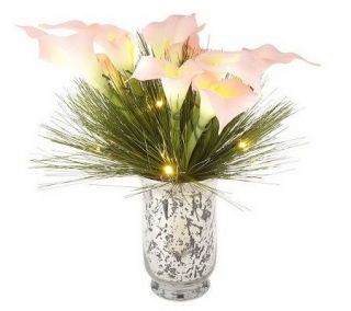 Bethlehem Lights Calla Lily w/Mercury Style Glass Vase —