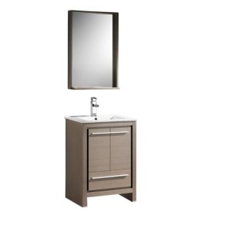Fresca Allier 24 inch Wenge Brown Modern Bathroom Vanity with Mirror