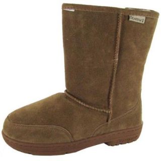 Bearpaw Womens Meadow Short 8 Inch Suede Sheepskin Boot,Hickory/Champagne,US 8