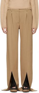 Off White Tan Wool Vented Trousers