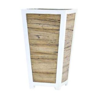 MPG 27 in. H White on Wood Poly Clay Tapered Planter PC7136WOW