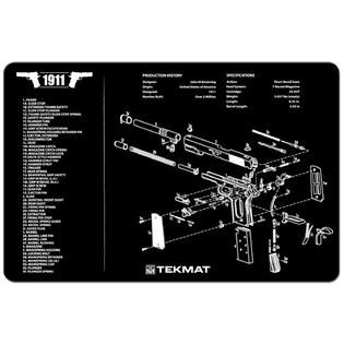 TekMat Handgun Cleaning Mat with 1911 Imprint, Black, Black   Fitness