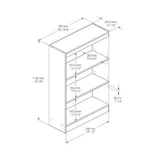 Axess Collection 3 Shelf Bookcase Natural Maple