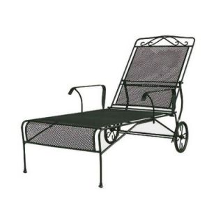 Wrought Iron Green Patio Chaise Lounge DISCONTINUED W3929 C GR
