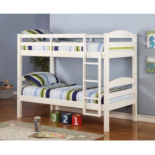 Walker Edison Solid Wood Twin Bunk Bed with Mattress