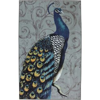 Mohawk Home Peacock Feathers Gray Rectangular Indoor Tufted Area Rug (Common 5 x 8; Actual 60 in W x 96 in L x 0.5 ft Dia)