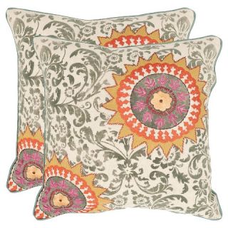 Safavieh Sunny Pillow Set Of 2   Multi Colored (18x18)