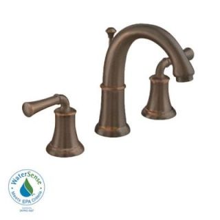 American Standard Portsmouth Single Hole 2 Handle Mid Arc Bathroom Faucet with Speed Connect Drain in Oil Rubbed Bronze 7420.801.224
