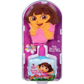 Nickelodeon Dora the Explorer Berry Blossom Scented Wash Mitt and Body Wash Set, 2 pc