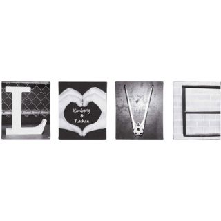 Personalized LOVE Letter Canvases Wall Decor, Set of 4