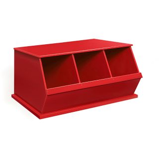 Three Bin Stackable Storage Cubby in Red   13948144  