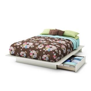 South Shore  Majestic collection Plateform bed with storage Pure White